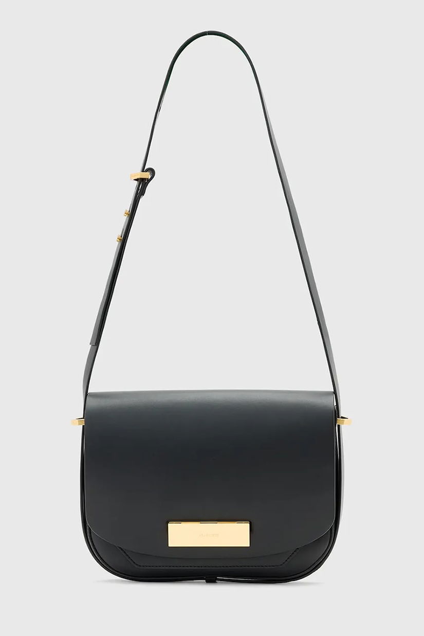AllSaints poșetă de piele ETTA culoarea negru, W295XD