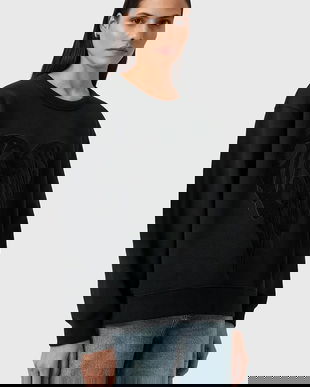 AllSaints pulover de bumbac TRIP culoarea negru, W032JD