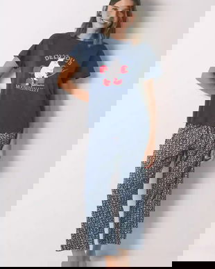 women'secret pijamale de bumbac culoarea bleumarin, bumbac, 3132101