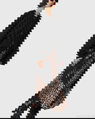 AllSaints fustă ARLEEN culoarea negru, maxi, evazați, W006RD