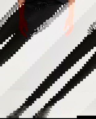 BOSS Orange pantaloni de trening din bumbac culoarea negru, uni, 50542917