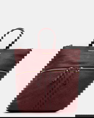 Geox ghiozdan de piele IRENIE culoarea bordo, mare, uni, D25JVA 00046