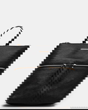 Geox ghiozdan de piele IRENIE culoarea negru, mare, uni, D25JVA 00046