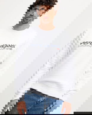 Pepe Jeans bluză culoarea alb, cu imprimeu, PM5800029