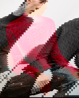 Answear.LAB pulover de cașmir culoarea rosu, cu turtleneck