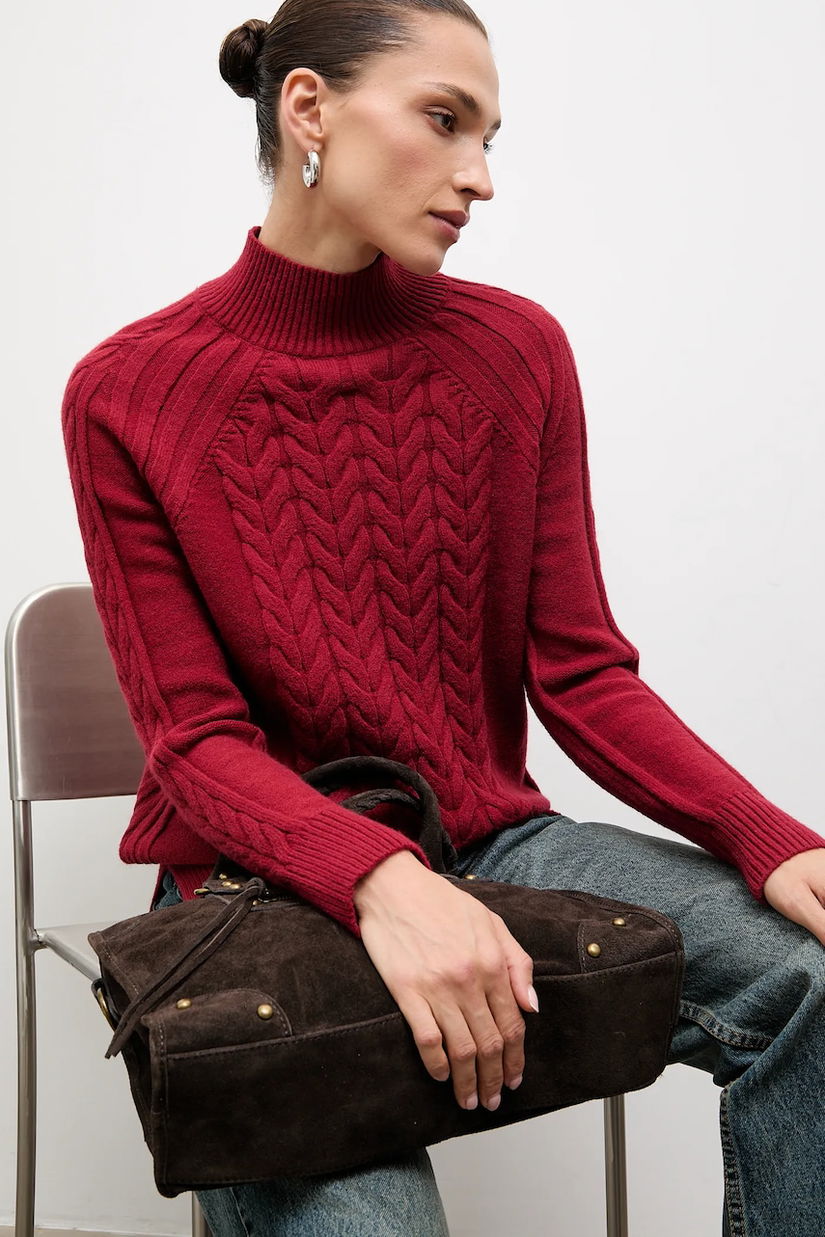 Answear.LAB pulover de cașmir culoarea rosu, cu turtleneck