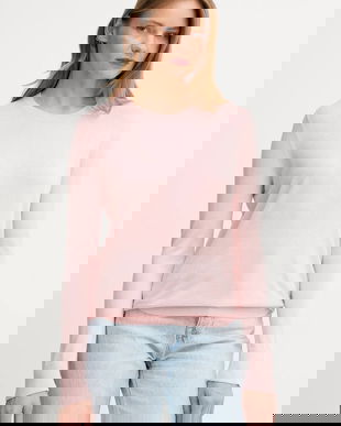 United Colors of Benetton pulover din amestec de mătase femei, culoarea roz, light, 1ZRED10CP