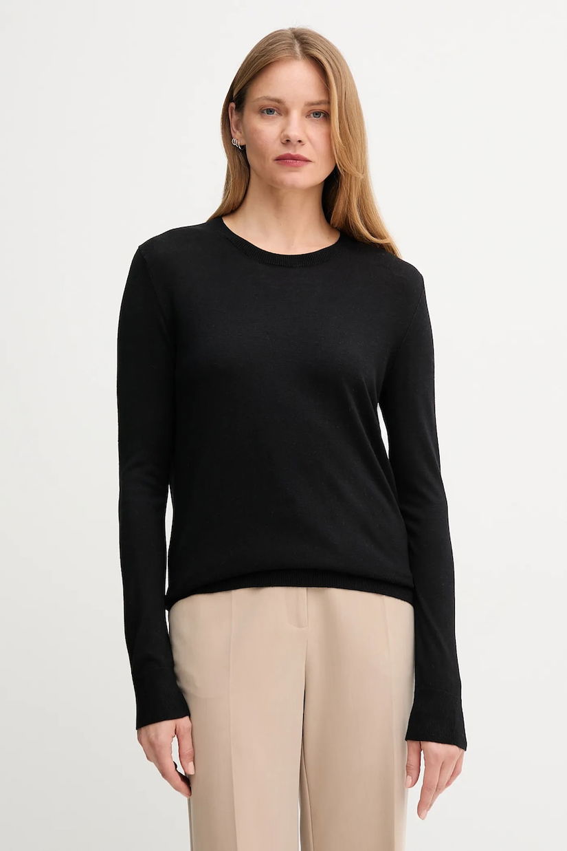 United Colors of Benetton pulover din amestec de mătase femei, culoarea negru, light, 1ZRED10CP