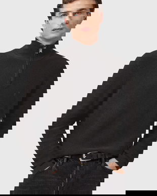 AllSaints pulover din amestec de lână ASPEN culoarea gri, cu turtleneck, M090KB