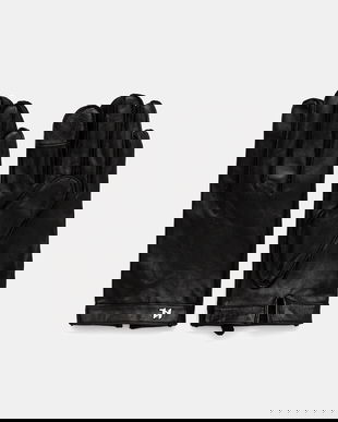 Karl Lagerfeld mănuși de piele culoarea negru, A4M33065