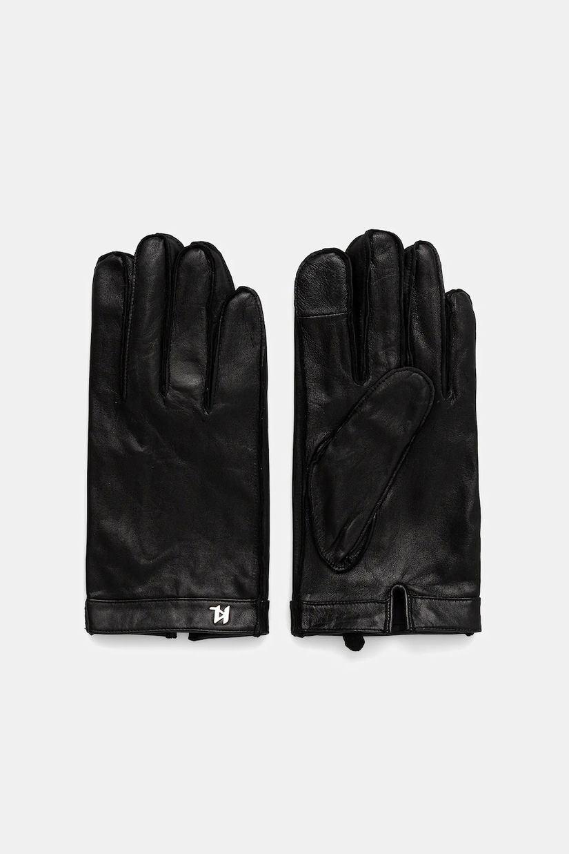 Karl Lagerfeld mănuși de piele culoarea negru, A4M33065