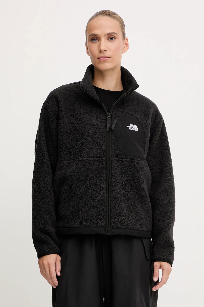 The North Face hanorac fleece Yumiori Off culoarea negru, uni, NF0A8EUZJK31