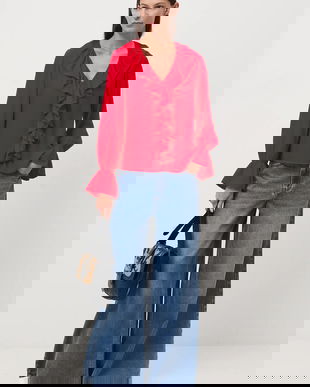 Medicine bluza culoarea rosu, neted