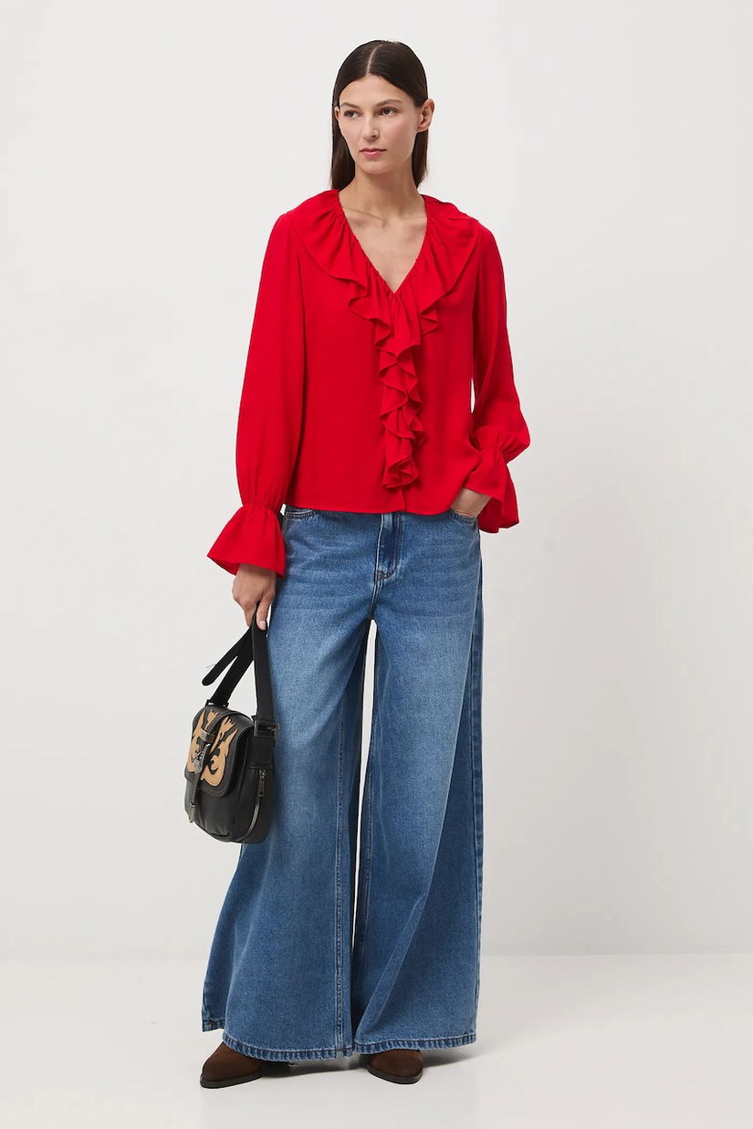 Medicine bluza culoarea rosu, neted