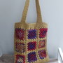 Sacoșă tote bag shopper crosetata manual captusita