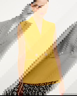 Morgan vestă culoarea verde, cu doua rânduri de nasturi, VFIJA.F