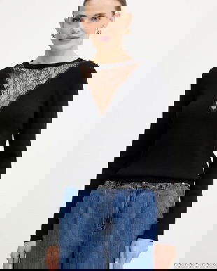 Morgan pulover culoarea negru, light, MCHANTI