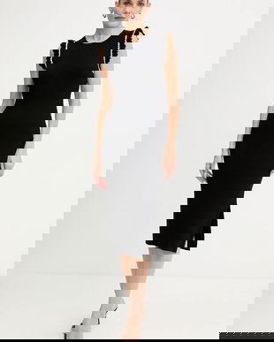 Morgan rochie culoarea negru, midi, mulată, RMSAGA