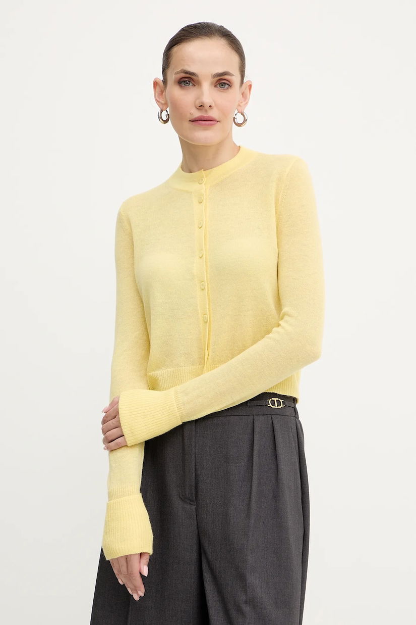 MAX&Co. cardigan de lână culoarea galben, light, 2526346033200