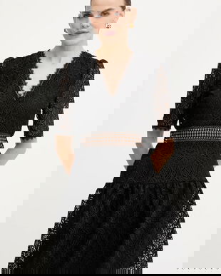 Morgan rochie culoarea negru, mini, evazați, RJULE