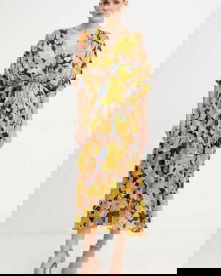 Morgan rochie culoarea galben, maxi, evazați, RGINO.F