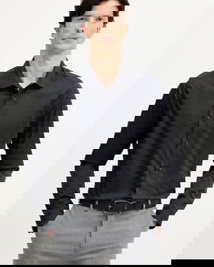 Mos Mosh cămașă MANNY culoarea negru, cu guler clasic, regular, 508140