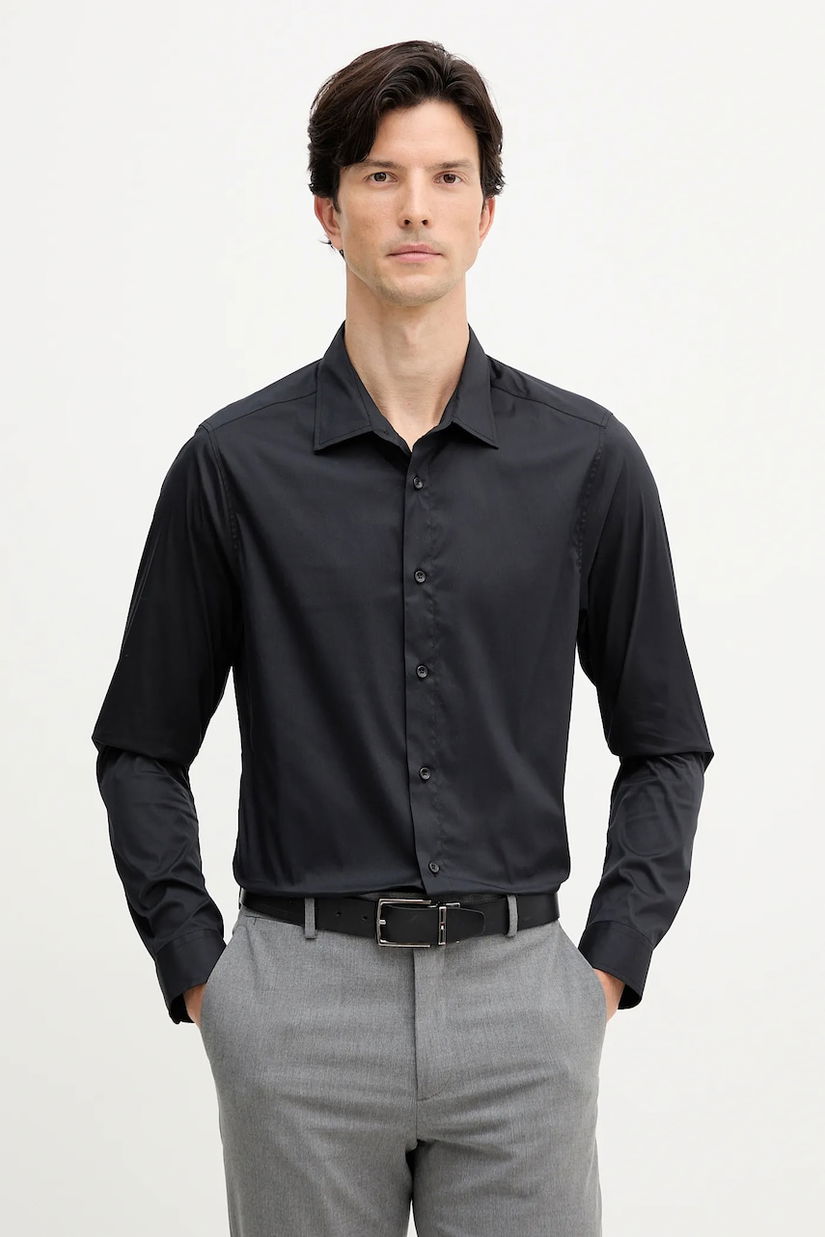 Mos Mosh cămașă MANNY culoarea negru, cu guler clasic, regular, 508140
