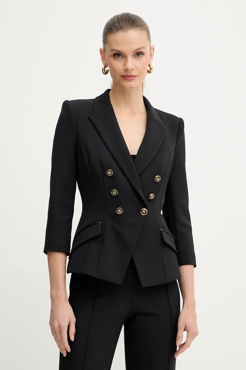 Elisabetta Franchi sacou culoarea negru, cu doua rânduri de nasturi, uni, GI17456E2