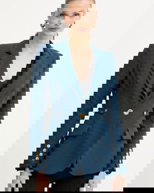 Elisabetta Franchi sacou culoarea bleumarin, un singur rând de nasturi, uni, GI17556E2