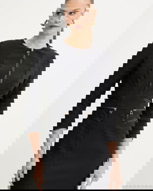 Elisabetta Franchi rochie culoarea negru, mini, mulată, AB82356E2