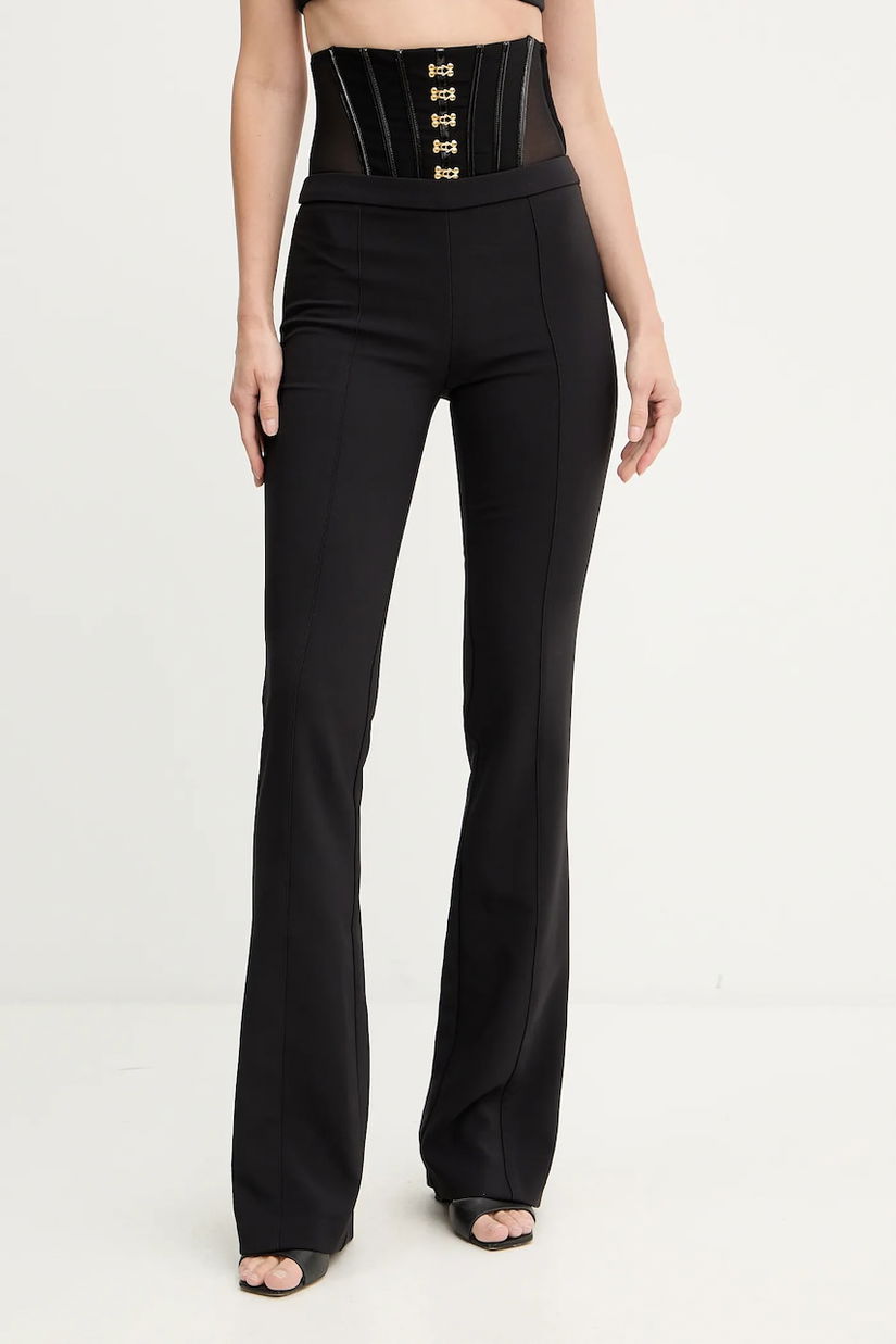 Elisabetta Franchi pantaloni culoarea negru, evazați, high waist, PA13257E2