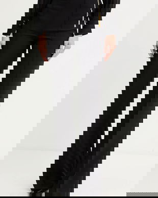 Elisabetta Franchi pantaloni culoarea negru, evazați, high waist, PA14157E2