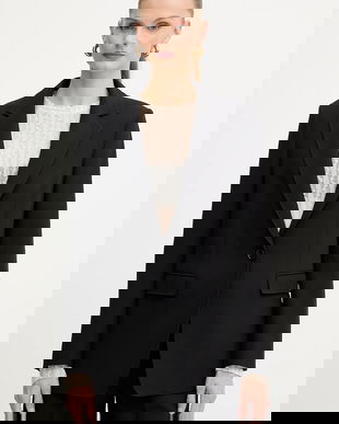 BOSS Orange sacou culoarea negru, un singur rând de nasturi, uni, 50549396