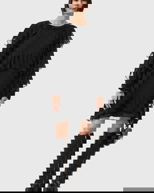 AllSaints rochie din mătase LISSIE mini evazat negru W100DD