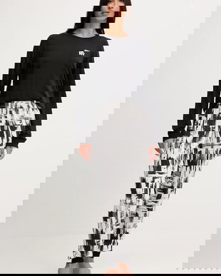 Dkny pijamale de bumbac YI90062 negru pentru femei