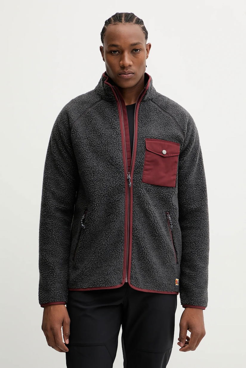 Fjallraven hanorac fleece Vardag Pile Fleece M culoarea gri, neted, F84158.030.352