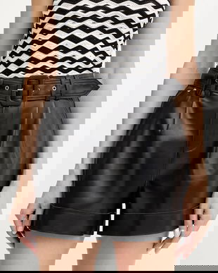 Morgan pantaloni scurți SHOANE culoarea maro, uni, high waist, SHOANE