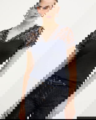 Morgan bluză DLAMI culoarea bordo, in modele florale, DLAMI