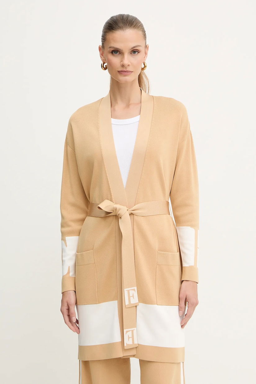Elisabetta Franchi cardigan culoarea bej, light, MK02S56E2