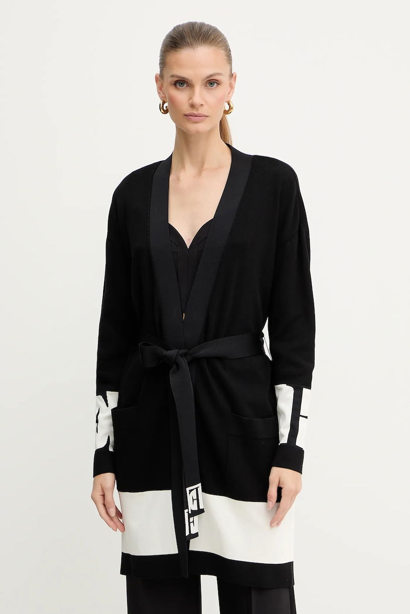 Elisabetta Franchi cardigan culoarea negru, light, MK02S56E2