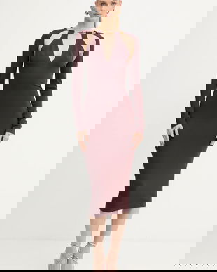 Elisabetta Franchi rochie culoarea bordo, midi, mulată, AM11S56E2