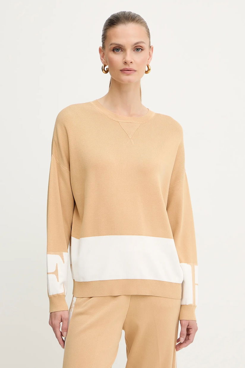 Elisabetta Franchi pulover culoarea bej, light, MK01S56E2