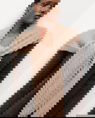 Answear.LAB esarfa de lana culoarea bej, neted