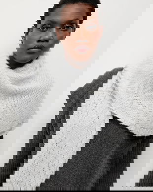 Answear.LAB esarfa de lana culoarea gri, neted