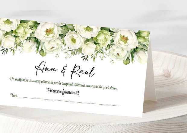Plicuri bani nuntă trandafiri albi