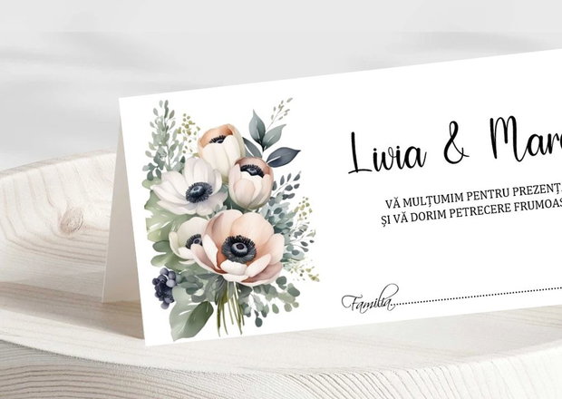 Plic bani nuntă Anemone
