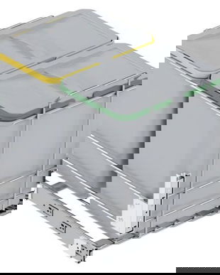 Cos de gunoi incorporabil S-2582-G, glisant, cu montaj pe usa, colectare selectiva, pentru corp de 400 mm, 2x6 litri, gri