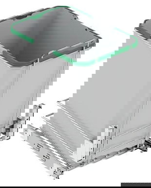 Cos de gunoi incorporabil S-2583-G, glisant, cu montaj pe usa, pentru corp de 400 mm, 35 litri, gri