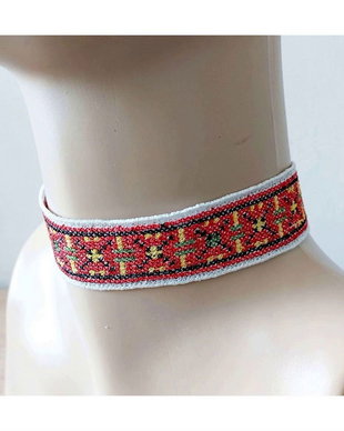 Choker Brodat Motive Traditionale