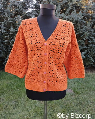 Cardigan croșetat hexagon, mărimea M/L